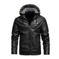Thumbnail for Survival Gears Depot Faux Leather Coats Black Hoodie / S Lincoln Tactical Leather Jacket