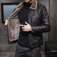 Thumbnail for Survival Gears Depot Faux Leather Coats Black / M Thick Faux Fur Warm Coat