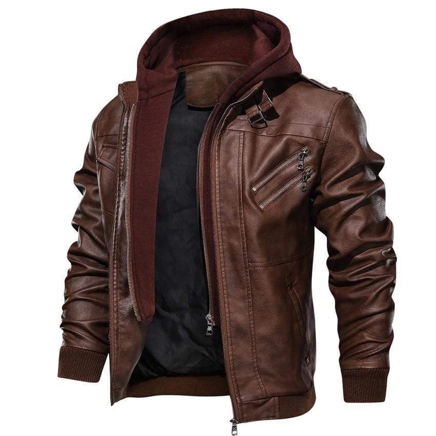 Survival Gears Depot Faux Leather Coats Casual Biker Leather Jacket