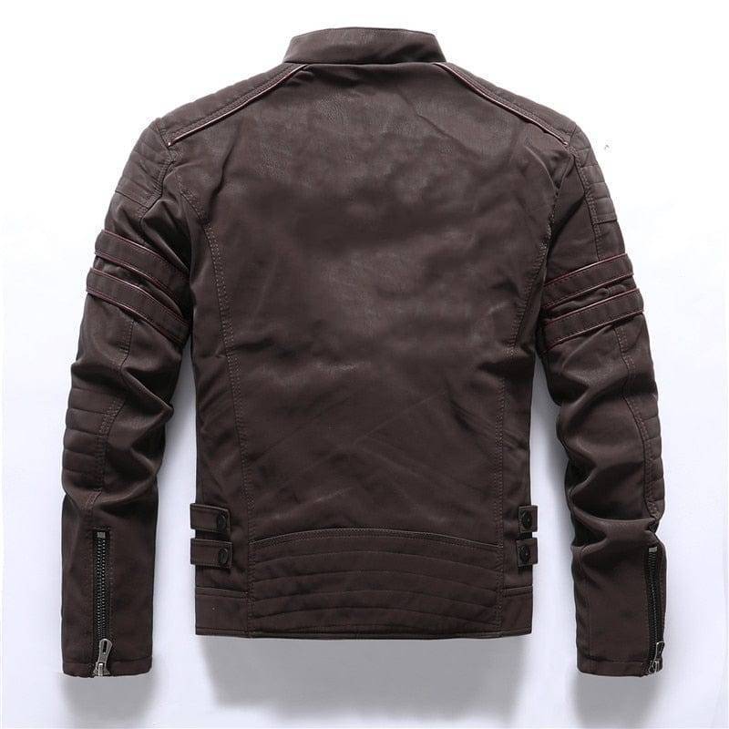Survival Gears Depot Faux Leather Coats Inner Fleece PU Faux Leather Jacket