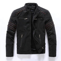 Thumbnail for Survival Gears Depot Faux Leather Coats KH8809A Black / XS Inner Fleece PU Faux Leather Jacket