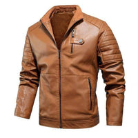 Thumbnail for Survival Gears Depot Faux Leather Coats Khaki / S Lincoln Tactical Leather Jacket