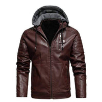 Thumbnail for Survival Gears Depot Faux Leather Coats Red Hoodie / S Lincoln Tactical Leather Jacket