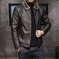 Thumbnail for Survival Gears Depot Faux Leather Coats Thick Faux Fur Warm Coat