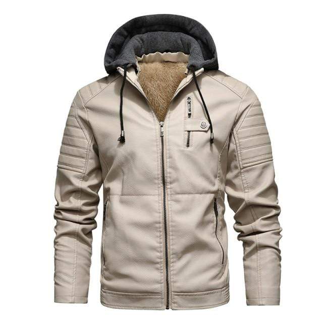 Survival Gears Depot Faux Leather Coats White Hoodie / S Lincoln Tactical Leather Jacket