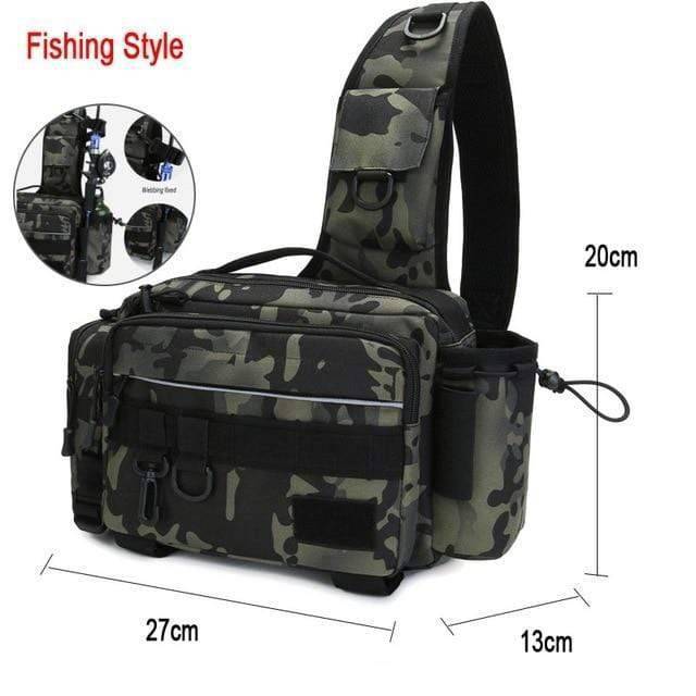 Survival Gears Depot Fishing Bags Black CP Fishing Single Shoulder Tackle Bag
