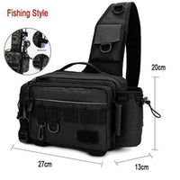 Thumbnail for Survival Gears Depot Fishing Bags Black Fishing Single Shoulder Tackle Bag