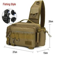 Thumbnail for Survival Gears Depot Fishing Bags Khaki Fishing Single Shoulder Tackle Bag