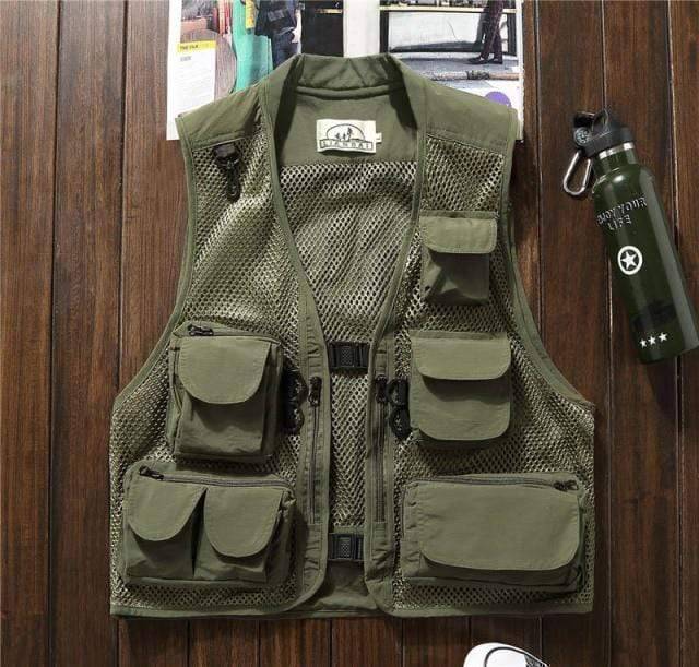 Survival Gears Depot Multi-Pocket Fishing Hunting Vest, Army Green / M