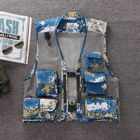 Thumbnail for Survival Gears Depot Fishing Vests Camo Blue / M Multi-Pocket Fishing Hunting Vest