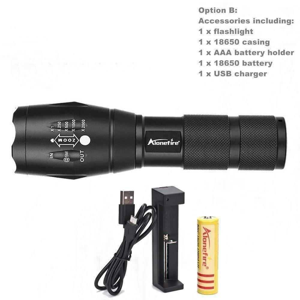 High Intensity Flashlight Led High-Intensity Aluminum Zoomable LED Flashlight for Outdoor Use ...