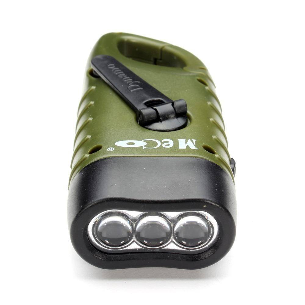 Rechargeable Batteries Hand Crank LED Solar Flashlight Camping