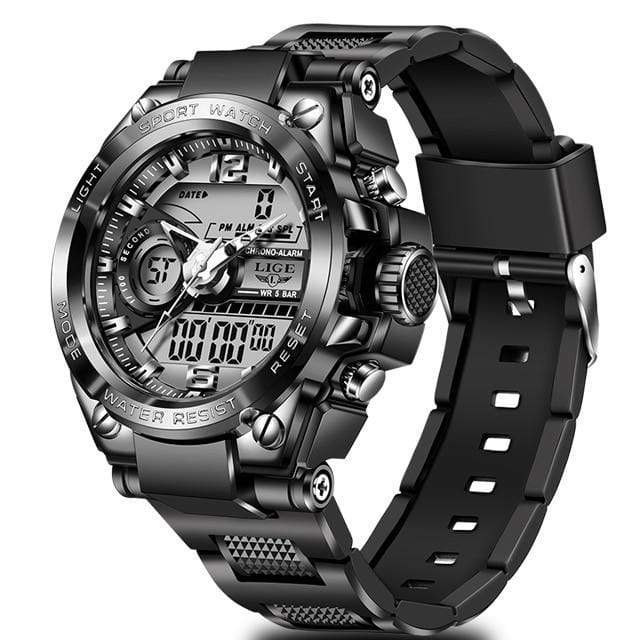 Wiio Full Black Sport Wrist Watch LED