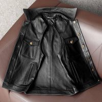 Thumbnail for Classic Motor Rider cowhide vest for bikers0
