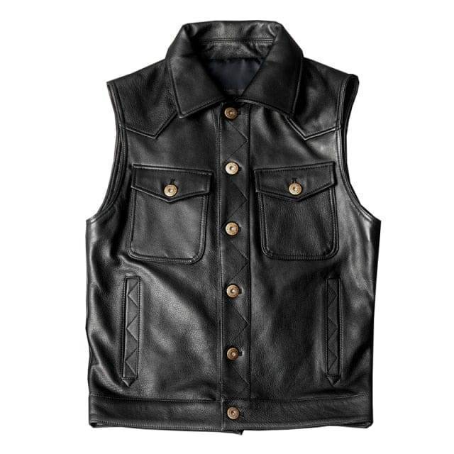 Classic Motor Rider cowhide vest for bikers2