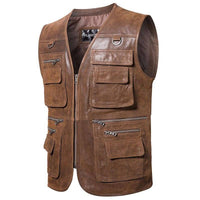 Thumbnail for Survival Gears Depot Genuine Leather Coats Motorcycle Real Leather Travel Vest