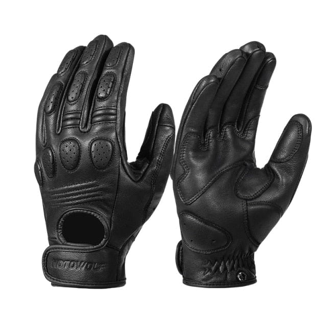 Survival Gears Depot Gloves Black / M Retro Sheepskin Leather Motorcycle Glove