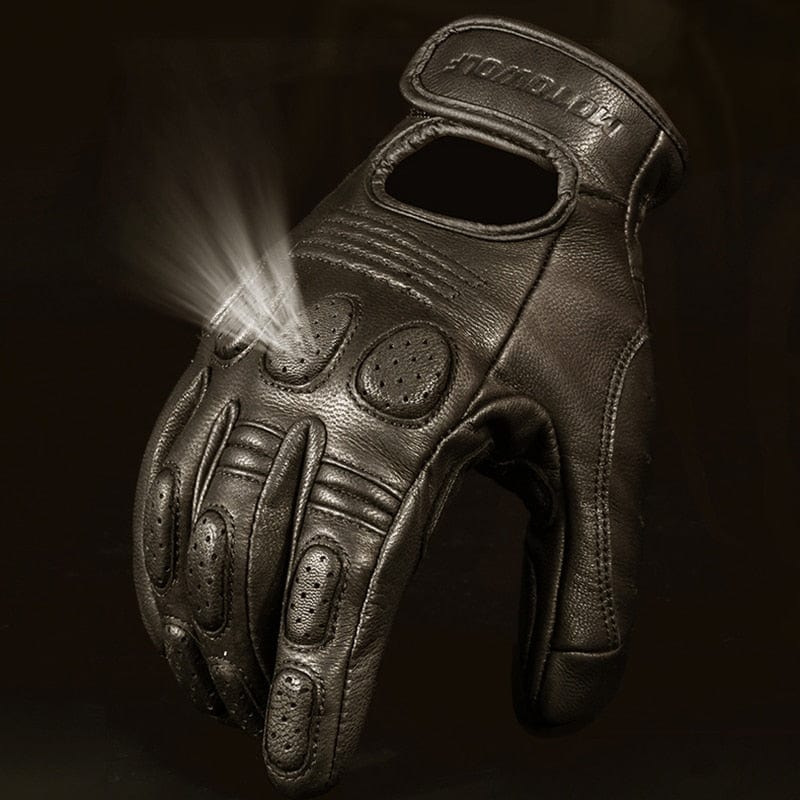 Survival Gears Depot Gloves Retro Sheepskin Leather Motorcycle Glove
