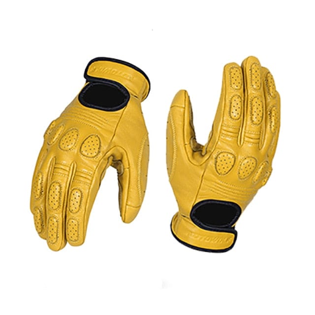 Survival Gears Depot Gloves Yellow / M Retro Sheepskin Leather Motorcycle Glove