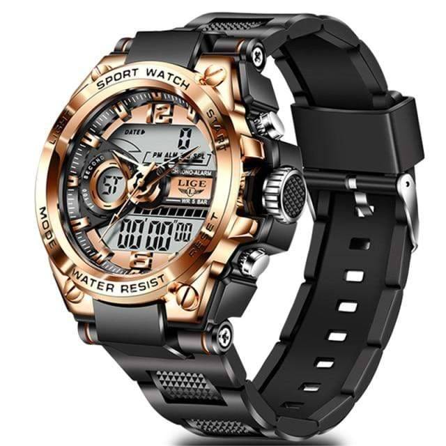 Wiio Gold Black Sport Wrist Watch LED