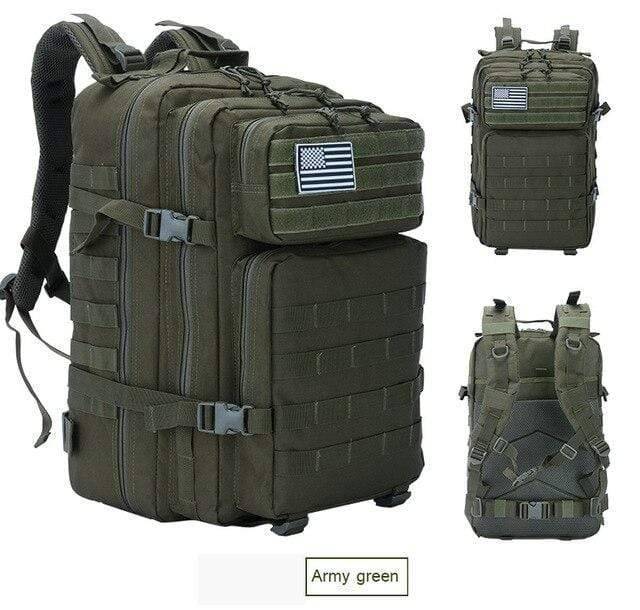 Survival Gears Depot Hiking Bags Army Green 45L Military Molle Backpack Tactical Waterproof Rucksack