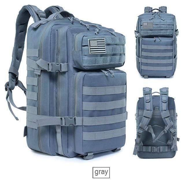 Survival Gears Depot Hiking Bags Gray 45L Military Molle Backpack Tactical Waterproof Rucksack