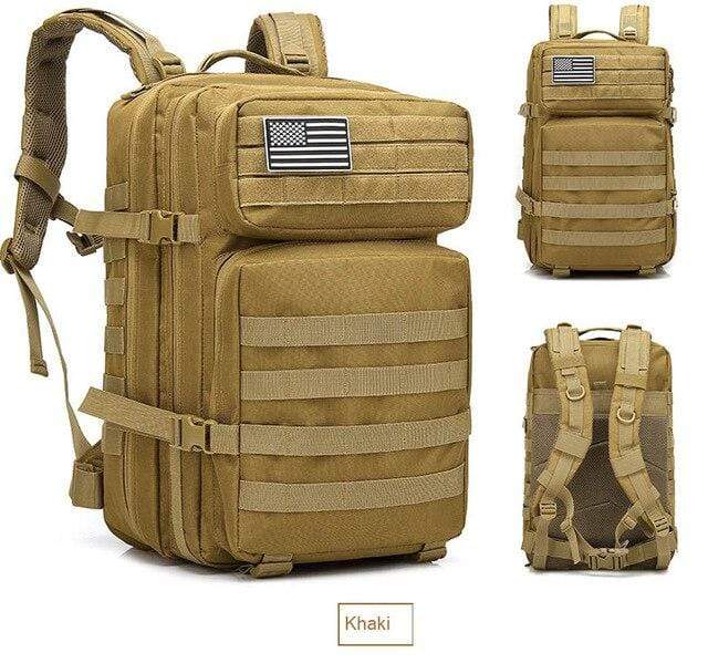 Survival Gears Depot Hiking Bags Khaki 45L Military Molle Backpack Tactical Waterproof Rucksack