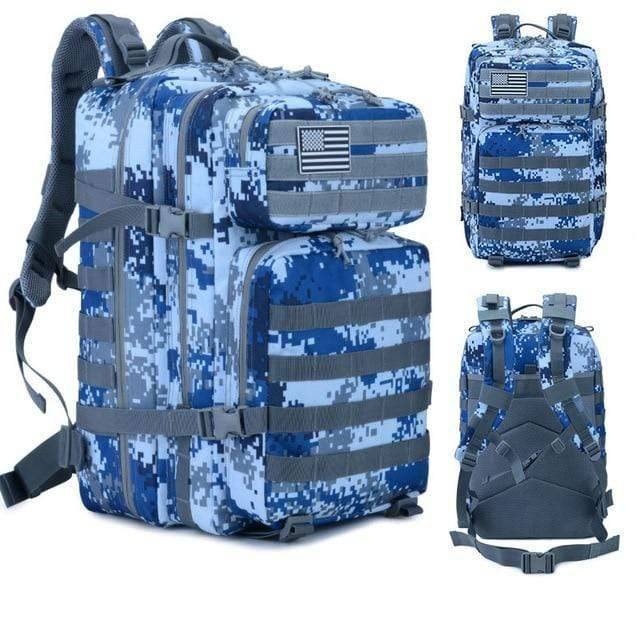 Survival Gears Depot Hiking Bags Navy Digital 45L Military Molle Backpack Tactical Waterproof Rucksack