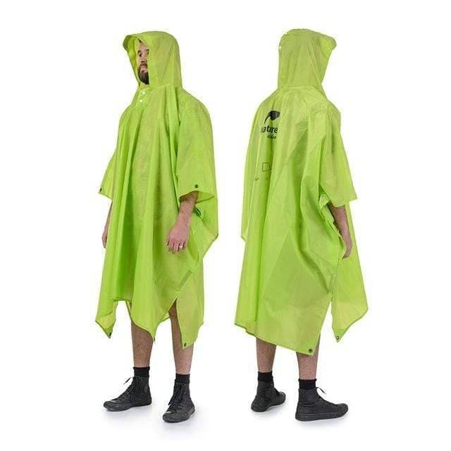 Survival Gears Depot Hiking Jackets 20D Green Multifunction Poncho Raincoat