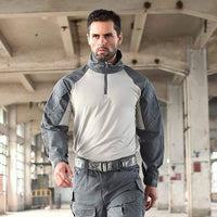 Thumbnail for Survival Gears Depot Hiking Shirts Gray / S Rapid Assault 1/4 Zip Combat Tactical Shirt