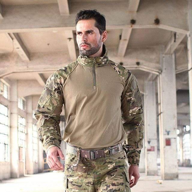 Survival Gears Depot Hiking Shirts MC / S Rapid Assault 1/4 Zip Combat Tactical Shirt
