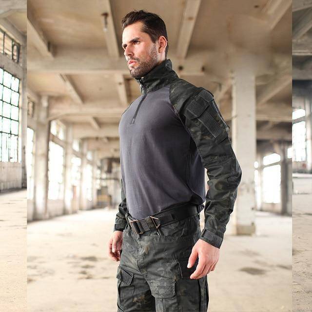 Survival Gears Depot Hiking Shirts MCBK / S Rapid Assault 1/4 Zip Combat Tactical Shirt