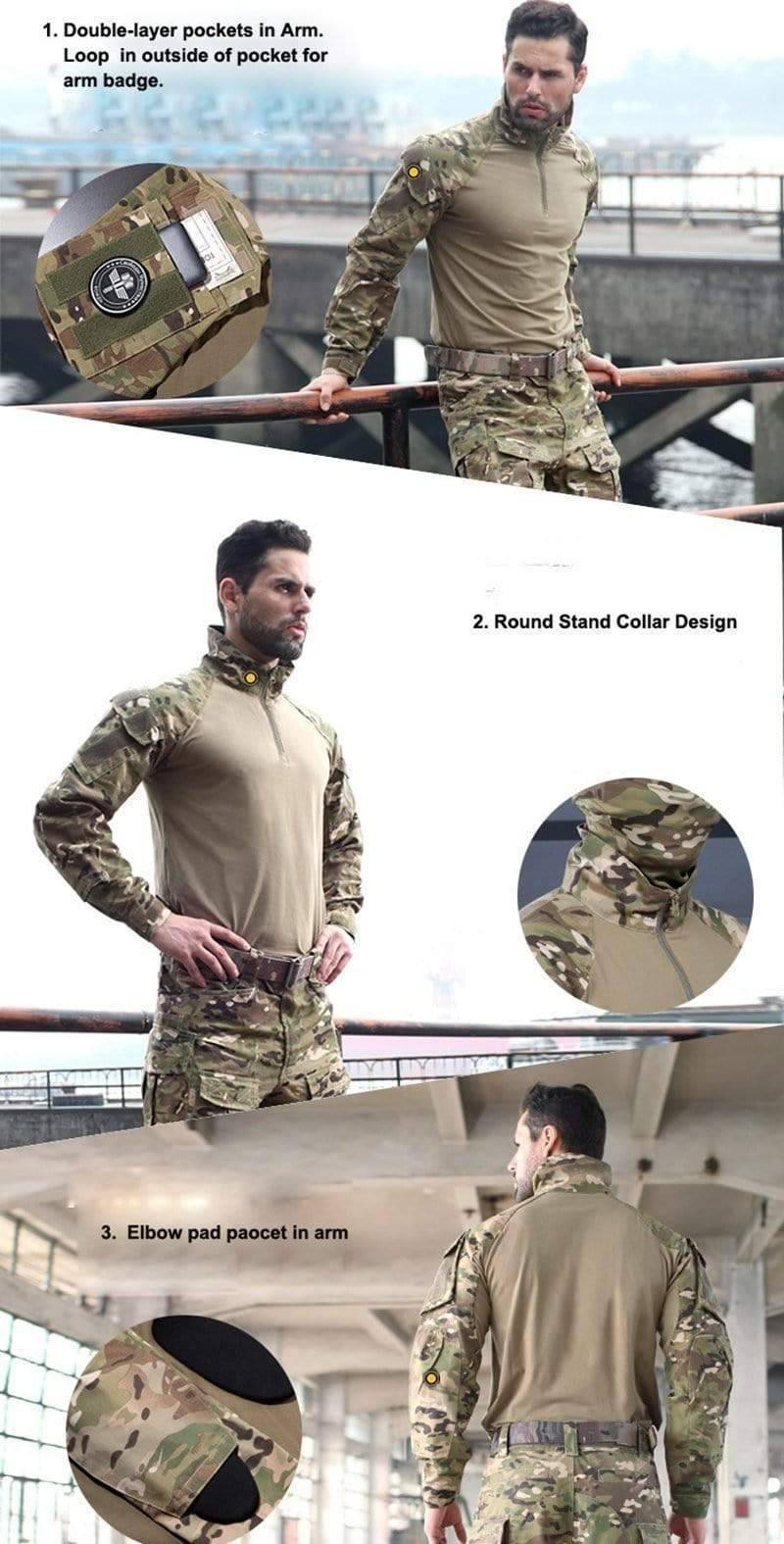 Survival Gears Depot Hiking Shirts Rapid Assault 1/4 Zip Combat Tactical Shirt