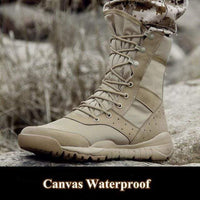 Thumbnail for Survival Gears Depot Hiking Shoes Khaki Canvas / 35 Lightweight Climbing Training Tactical Boots