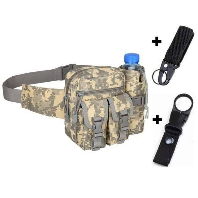Survival Gears Depot Hunting Bags ACU and hooks Tactical Hiking Water Bottle Phone Pouch