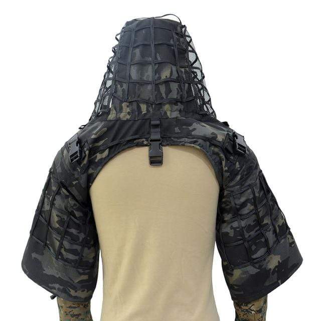 Survival Gears Depot Hunting Ghillie Suits Black Camo / One Size Military Sniper Ghillie Viper Hood Ghillie Suit Foundation