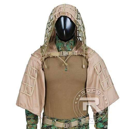 Survival Gears Depot Hunting Ghillie Suits Brown Ghillie / One Size Military Sniper Ghillie Viper Hood Ghillie Suit Foundation