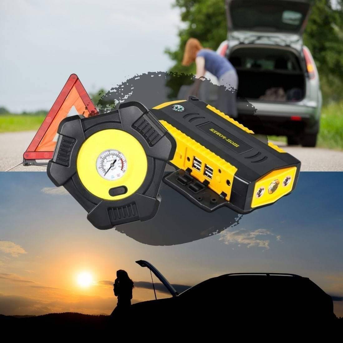 Survival Gears Depot Inflatable Pump Car Tire Pump + Battery Charger Car Tire Compress Air Pump
