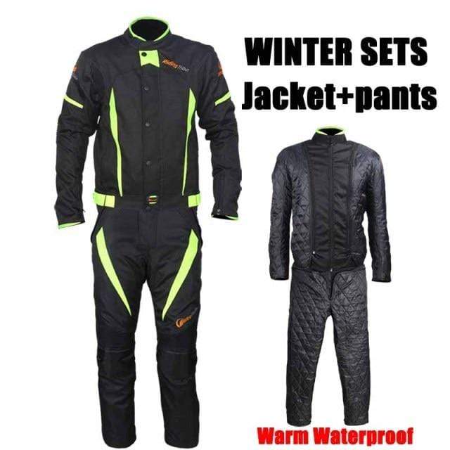 Survival Gears Depot Jackets JACKET AND PANTS / 5XL Tribe Black Reflective Motorcycle Suit