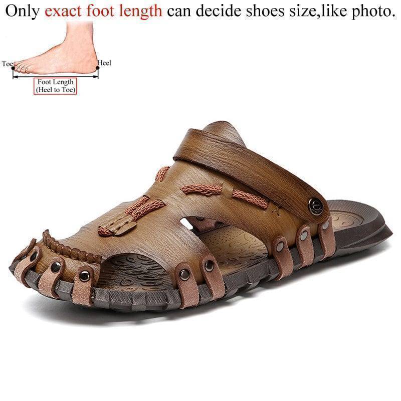 Survival Gears Depot Khaki / 6.5 Flat Leather Summer Sandals