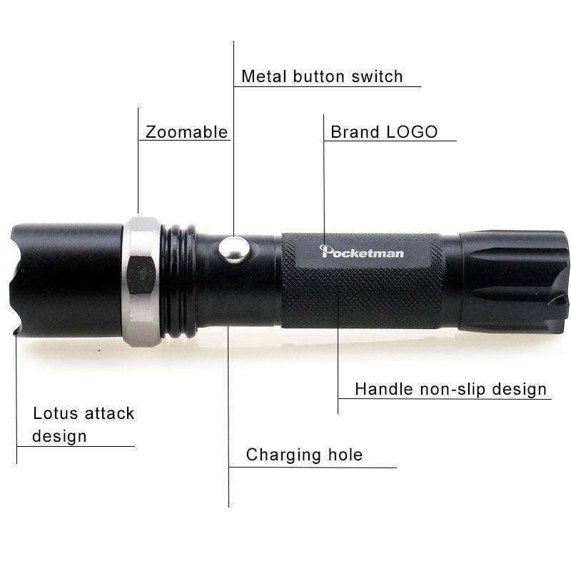 5100 Lumens XM-L T6 Zoomable LED Tactical Flashlight5