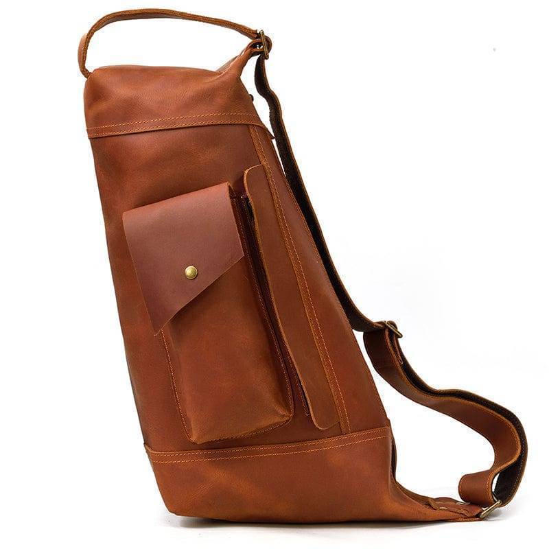 Crazy Horse Leather Unique Backpack0