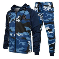 Thumbnail for Survival Gears Depot Men's Sets Blue / EUR XS Camouflage Patchwork Jogger Suit Set