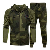 Thumbnail for Survival Gears Depot Men's Sets Green / XS Camouflage Patchwork Jogger Suit Set