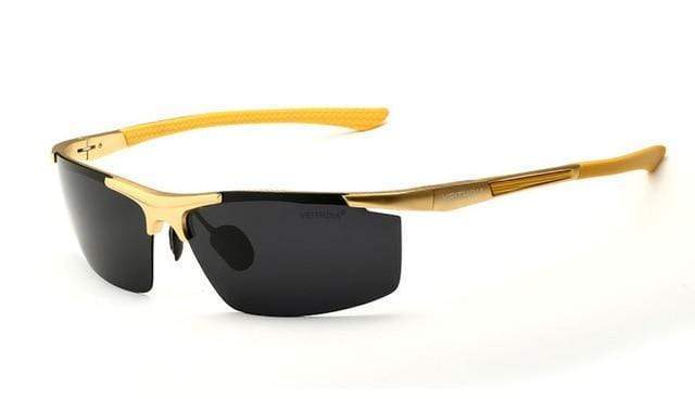 Survival Gears Depot Men's Sunglasses Gold Aluminum Magnesium Polarized Coating Sunglasses