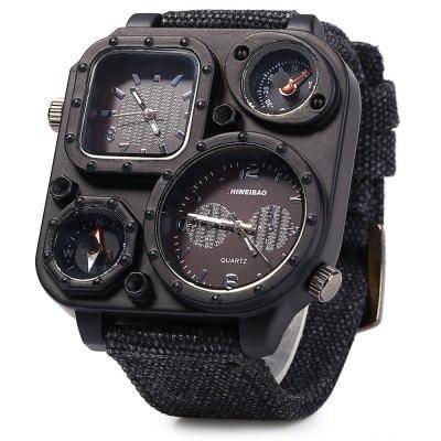Survival Gears Depot Men's Watches Buy 2 Colors @ 55% Off Super Sleek Compass Dual Movt Male Quartz Watch