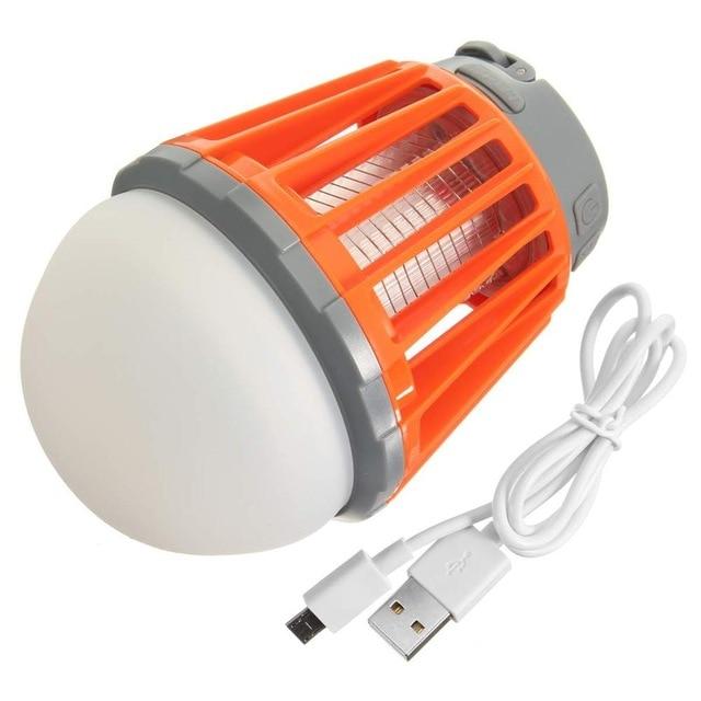 Survival Gears Depot Mosquito Killer Lamps Orange 2 in 1 Mosquito Killer LED Lantern With Hook For Camping /Outdoor Activities