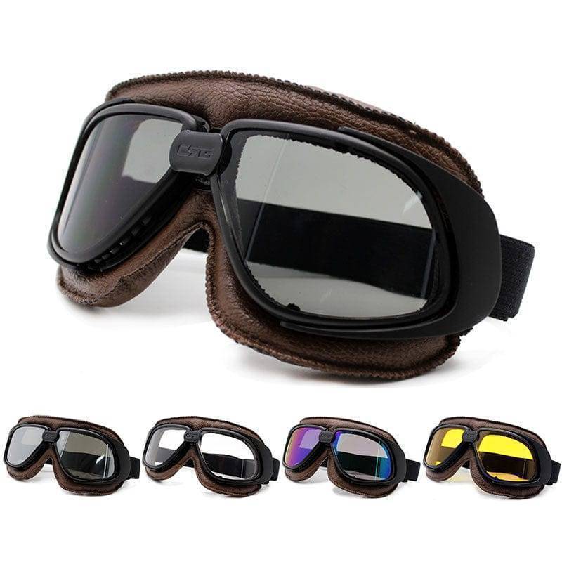 Classic Leather Pilot Goggles for Bikers6