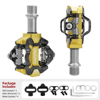 Thumbnail for Survival Gears Depot MZ-152 Yellow SPD MTB Road Bike Pedals