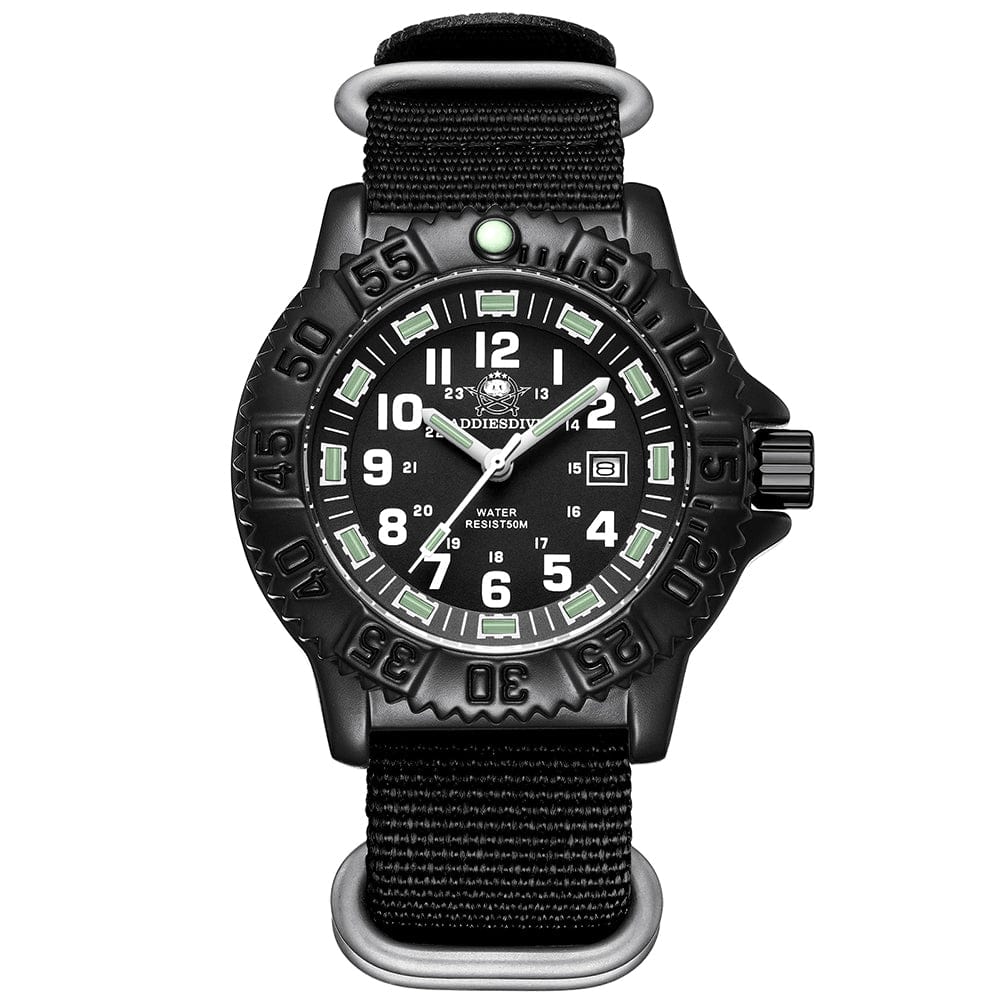 Survival Gears Depot NATO Black Military NATO Nylon Wrist Watch